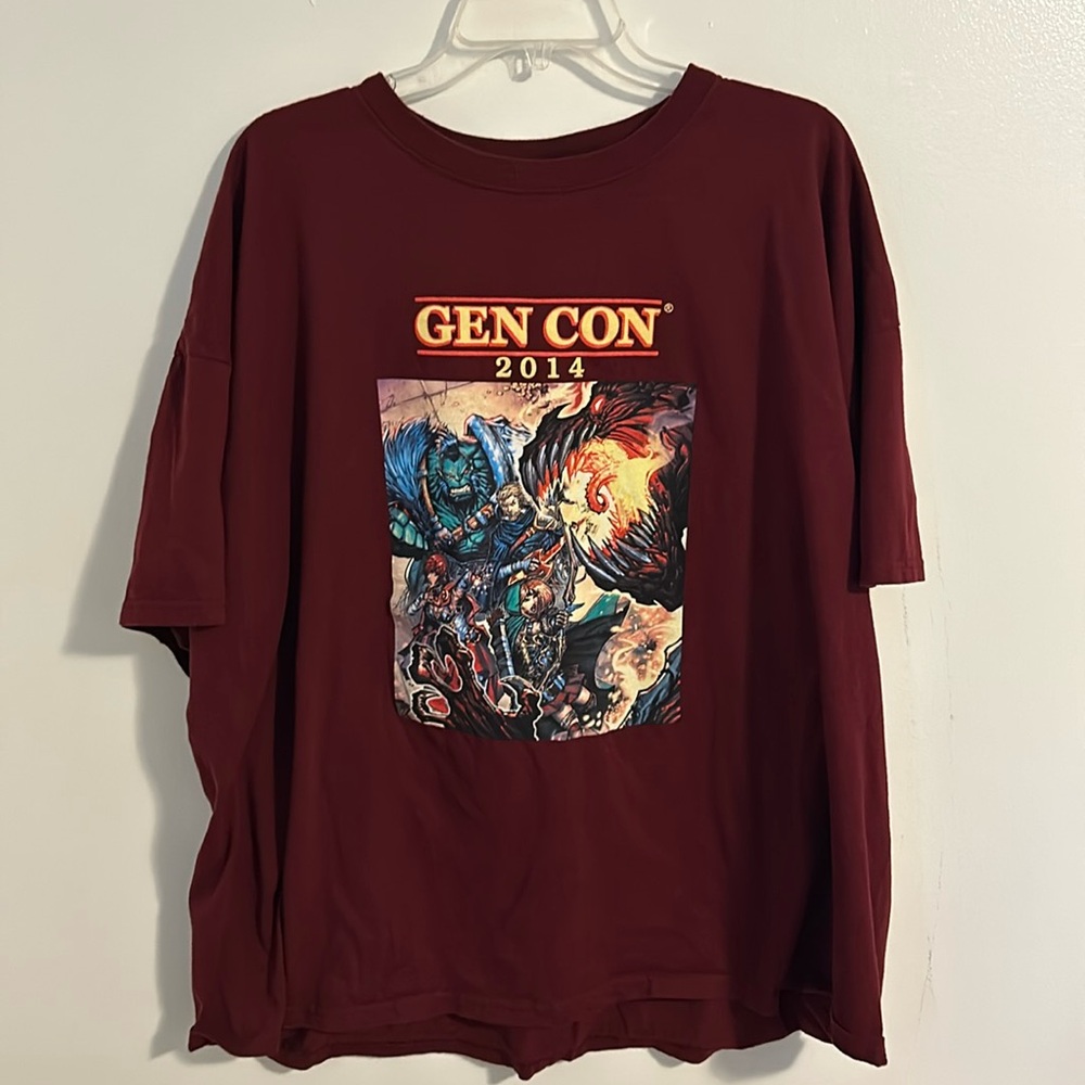 Rare Gen Con maroon t-shirt. 2014 gaming convention Indianapolis. Size 3XL